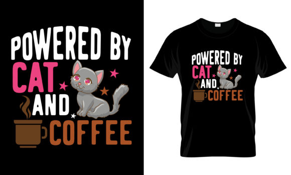 Review of Powered by Cat and Coffee T-Shirt for Embroidery Projects